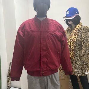 Haband Men's Deep Red Bomber Jacket